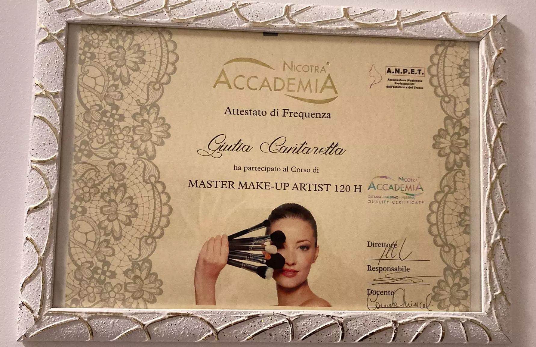 Certificato di Master Make-Up Artist