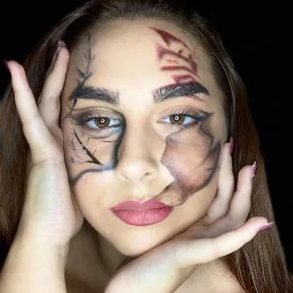 Trucco Maschera Cinese con Albero Stilizzato